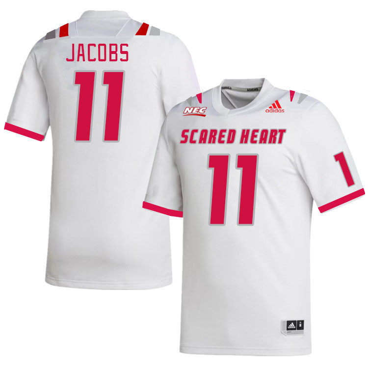 Men-Youth #11 Daimon Jacobs Scared Heart Pioneers 2023 College Football Jerseys Stitched Sale-White